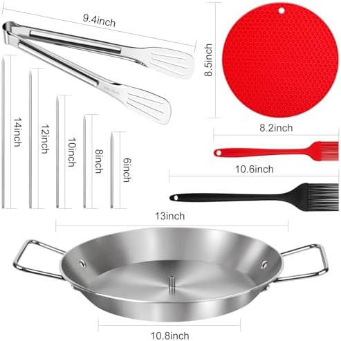 Al Pastor Skewer for Grill, Large 13 Inch Gyro Pan with Fat Separator