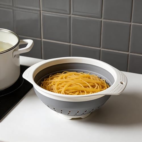 5 Quart Premium Collapsible Colander with Reinforced Handles