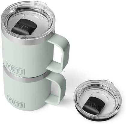 YETI Rambler 10 oz Ceramic Lined Stackable Mug, Vacuum Insulated, Stainless Steel with MagSlider Lid, Ridgeline