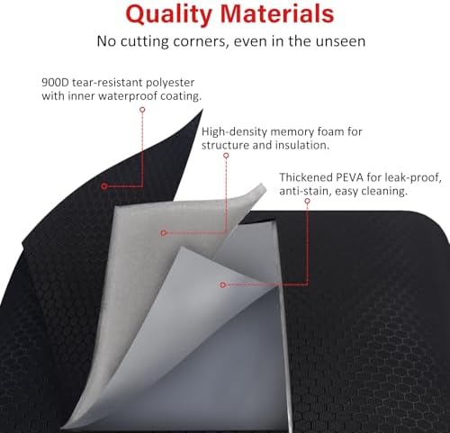Gloppie Lunch Bag, Insulated Lunch Box for Adults & Kids, Black-M.
