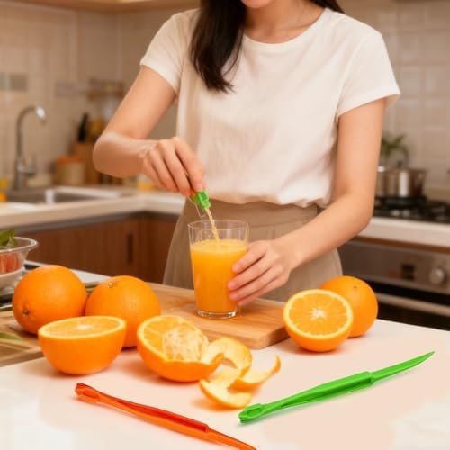 Orange Peeler Tools Citrus Peel Cutter Easy Fruit Vegetable Slicer Lemon Opener Remover Fruit Tool Kitchen Utensils Gadgets (2PCS Orange)