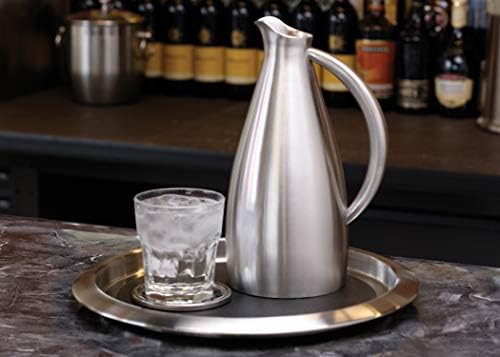 Service Ideas Tray, Built in Non-Slip Rubber Inserts, 12", Stainless Steel