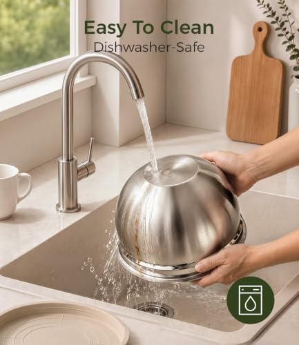 Stainless Steel Mixing Bowls: 6 Nesting Bowls with Lids & 3 Graters