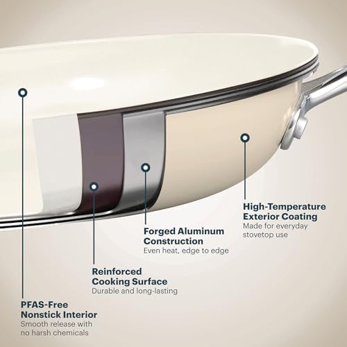 Pyrex 8-Piece Ceramic Cookware Set, Pots and Pans with Lids & Handles