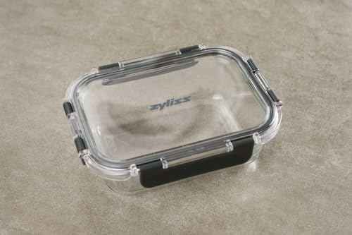 Zyliss E981064 640ml Glass Container, Shatter Resistant Glass, Airtight Food Storage Box with Sealable Lid, Microwave Safe, BPA Free, Freezer Safe, Fridge Storage, Food Container, 7.17"x2.44"x5.35"