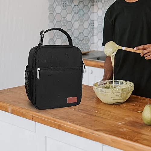 Lunch Box for Men & Women Durable Lunch Bag for Work & Adults Reusable Insulated Small Lunchbox Black