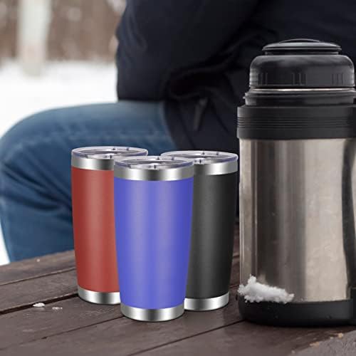 VEGOND 20oz Tumbler with Lid and Straw Stainless Steel Tumbler Cup Bulk Vacuum Insulated Double Wall Travel Coffee Mug Powder Coated Coffee Cup, Blue, 6 Pack