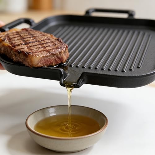 Cast Iron Grill Pan (11.8 x 9.8 inch)