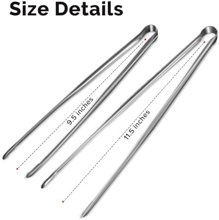 Precise Serrated Non-Slip Tips Cooking Tongs 2 Set (9.5" & 11.5")