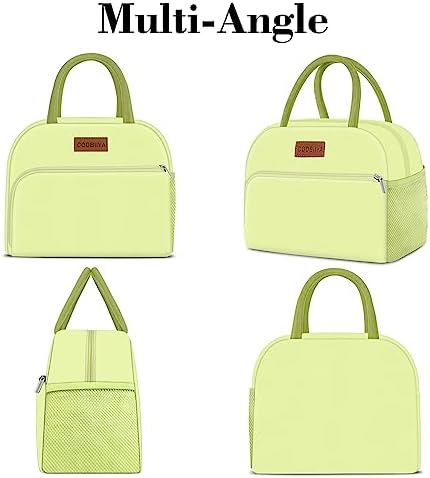Coobiiya Insulated Lunch Bag Women/Men, Taslon Leakproof Thermal Lunch Box for Women Men, Cute Waterproof Cooler Bag for Work Picnic Travel