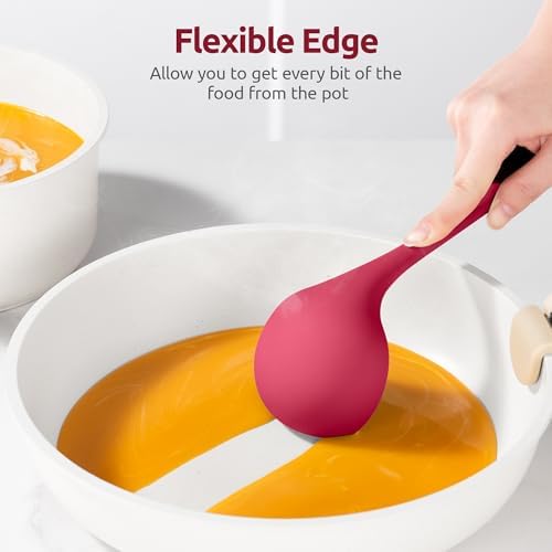 U-Taste Silicone Soup Ladle, 600ºF Heat Resistant Spoon, 11in/2.6oz, Red