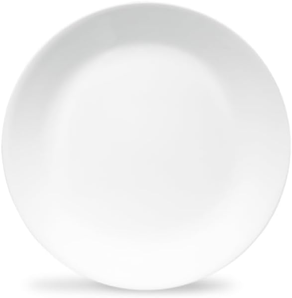Corelle 3122 22 cm Vitrelle Glass Winter Frost White Luncheon Plate, Pack of 6