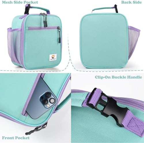 CaCTOUR Lunch Box Kids,Premium Insulated Lunch Bag for Girls Boys,Soft Bag Mini Cooler Back to School Thermal Reusable Lunch Bag for Work School Picnic (Light Green)
