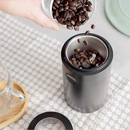 Aroma Housewares Mini Coffee Grinder and Electric Herb Grinder with 304 Stainless Steel Grinding Blades and a Premium Clear Lid (40 g.), Black