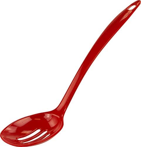Reston Lloyd Melamine Slotted Spoon Kitchen Utensil, Premium Quality Utensil with Heat Resistant Ergonomic Handle, Durable BPA-Free Plastic, 11.5 inch long, One Piece, Red