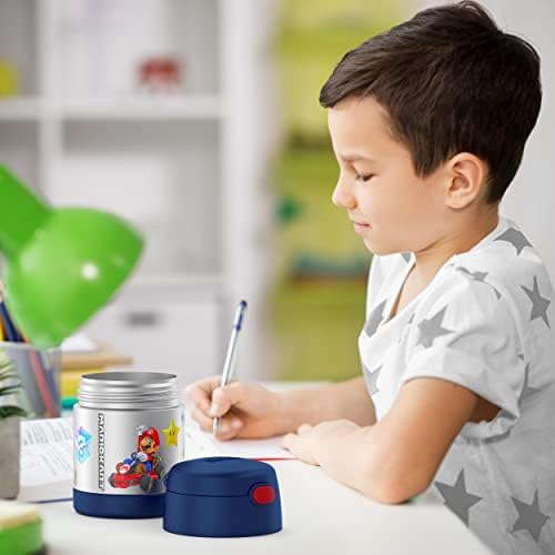 THERMOS FUNTAINER Kids Food Jar with Spoon, 10oz, Mario Kart