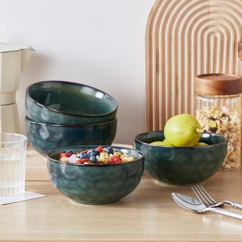 vancasso Starry 24oz Bowls for Soup, Ceramic Green bowls Set of 4