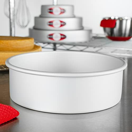 Fat Daddio's Anodized Aluminum Round Cake Pans, 2 Piece Set, 9 x 3 Inch