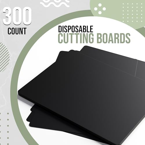 Crown Display Disposable Cutting Boards for Kitchen 300 Count Black Cutting Board 12 Inch X 17.5 Inch Flexible Cutting Boards For Kitchen ~ Patent Pending ~ Recyclable Disposable Cutting Board Sheets