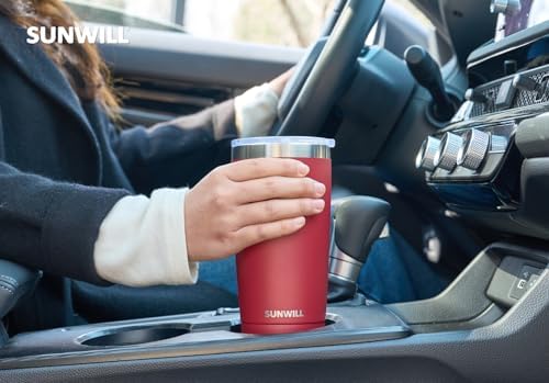 SUNWILL Coffee Tumbler, 20 oz Insulated Travel Mug Stainless Steel