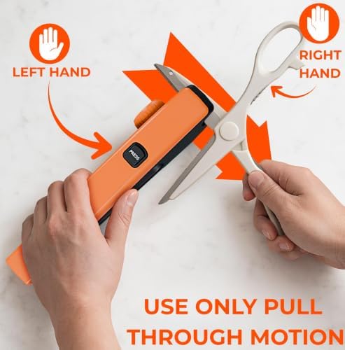 Orange Ninja Scissors Sharpener Tool – 4 Angle Settings, Easy Manual Use