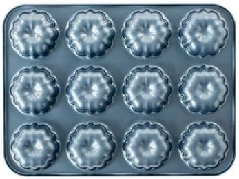 Nordic Ware Formed Mini Bundt, 12 Cavity Cupcake, Twilight Blue (Pack of 4)
