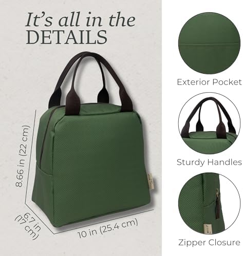 Steel Mill & Co. Insulated Lunch Tote Bag for Women, Green Diamond