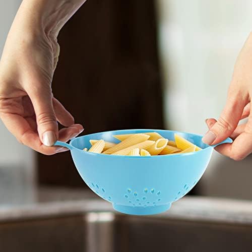 Meadow Lane 6-Inch Small Colander, 3-Cup Food Strainer, Light Blue