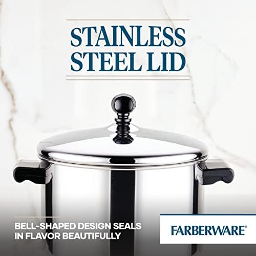 Farberware Classic Series Stainless Steel Sauce Pot with Lid, 4 Qt, Silver