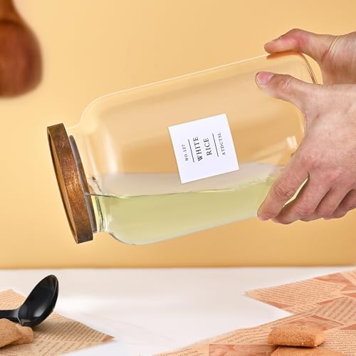 2 PCS Large Glass Jar With Lid,Glass Food Storage Jars for Flour,Sugar,Coffee,Rice, Walnut,Nutsand More(1 gallon/4000 ml)