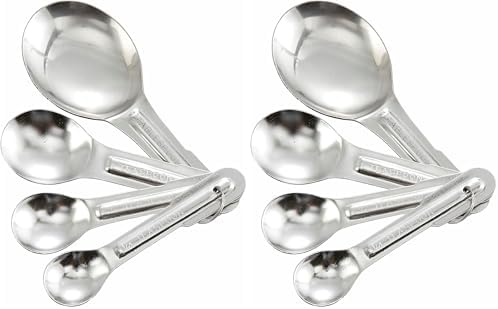 Winco 4-Piece Stainless Steel Measuring Spoon Set (Pack of 2)
