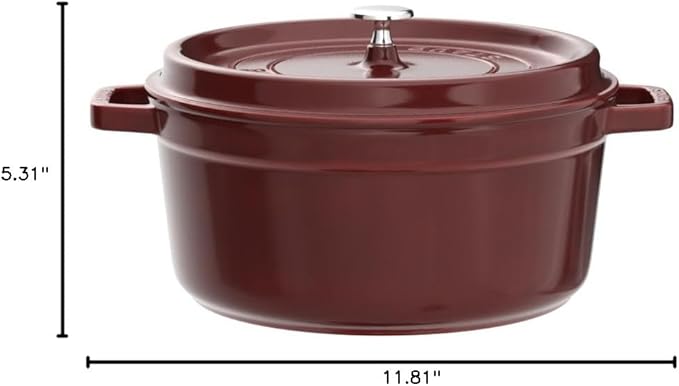 Staub Cast Iron 5.5-qt Round Cocotte - Grenadine, Made in France