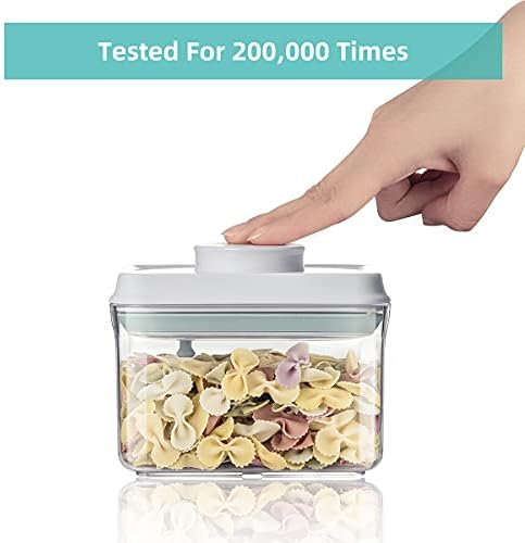 Ankou Airtight Food Storage Container - 0.32 QT (380ml Small Pop Up Food Containers With Lids, Bpa Free Stackable Container for Sugar Tea Candy- 8 Labels - Clear