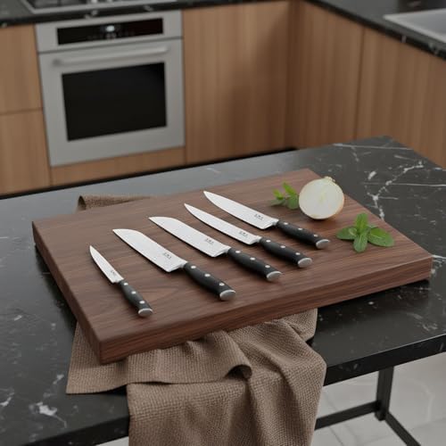 WANGMAZI 15-Pcs Knife Set, High Carbon Steel Ultra Sharp, Black Pro