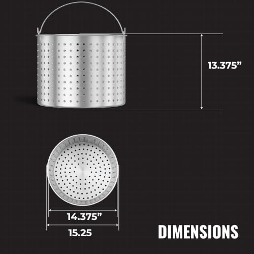 GasOne 60Qt Aluminum Stock Pot with Strainer and – Lid Large Deep Fryer Pot
