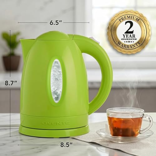 OVENTE 1.7L Electric Tea Kettle, 1100W BPA-Free Water Boiler, Green KP72G