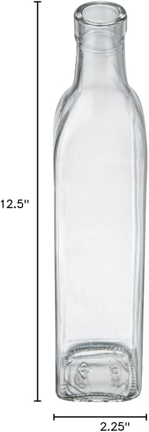Restaurantware RW Base 16.9 Ounce Olive Oil Dispenser 1 Kitchen Oil Dispenser Bottle - With Stopper Spout Non-Leaking Clear Glass Olive Oil Pourer For Cooking Or Salad Dressings