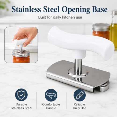 2-Pack Adjustable Stainless Steel Jar Opener for Seniors and Weak Hands
