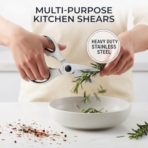 Raxco 15-Piece White Knife Set with Block and Built-in Sharpener