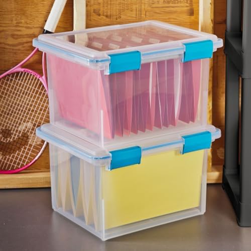 Sterilite Gasket Storage Box with Lids for Home & Office, 32 Quart, 8-Pack