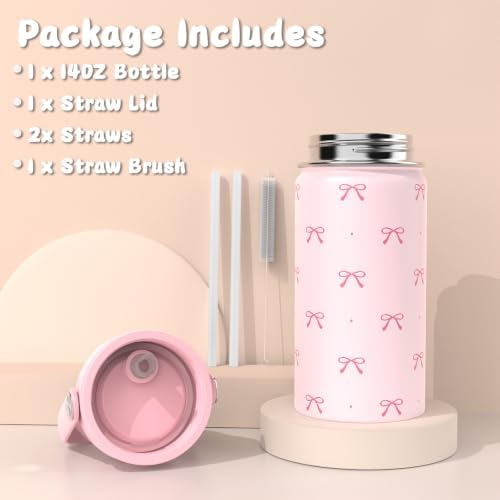 Kids Bento Lunch Box with Food Jar, Water Bottle, Lunch Bag, Bow