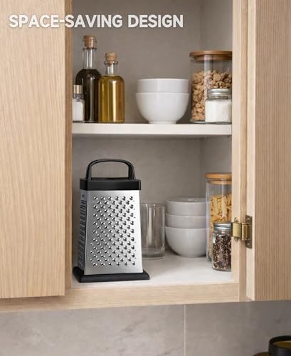 Cheese Grater, Small 4-Sided Box Grater, Stainless Steel