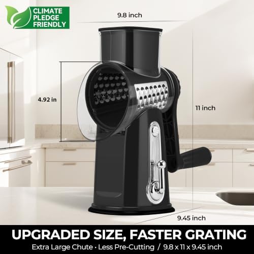 SUSTEAS Rotary Cheese Grater 5 Blades,Kitchen Mandoline Vegetable Slicer