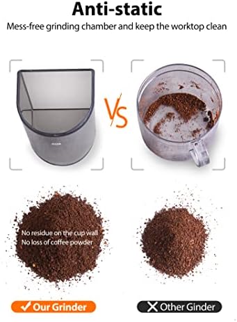 Aromaster Burr Coffee Bean Grinder, 48 Settings, Anti-Static, Black