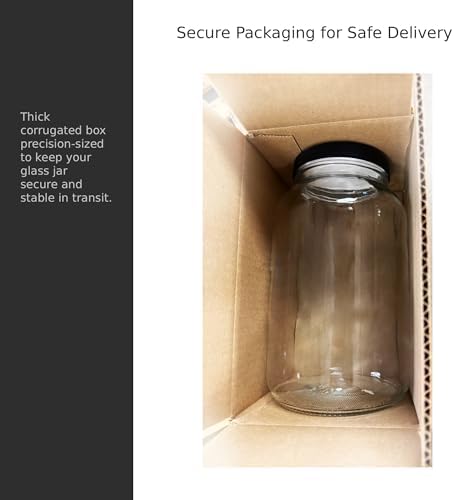 North Mountain Supply 1 Gallon Glass Jar, Black Plastic Lid