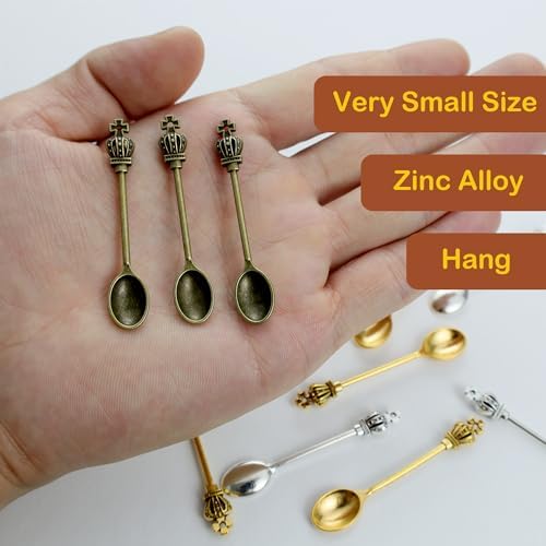 12-Pack Mini Spoons Metal Tiny Shovels 2.19-Inch Small Medicine Spoon