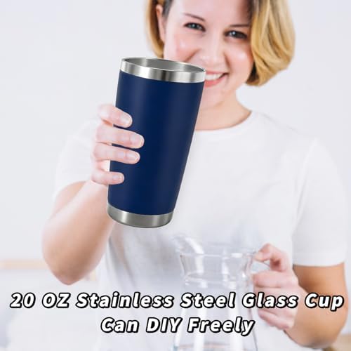 HAOLI 1 Pack 20oz Stainless Steel Tumbler with Lid/Dark-Blue