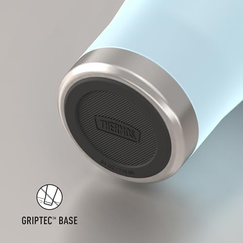 THERMOS Icon Series 24oz Stainless Steel Tumbler with Slide Lock Lid, Leakproof, Fits Cupholder, Dishwasher Safe, Griptec™ Non‑Slip Base, Keeps Drinks Hot 6 Hrs/Cold 22 Hrs, Glacier