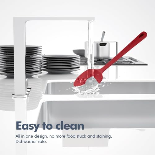 ChefAide 5 Pieces Silicone Spatulas Set, Heat Resistant Rubber Spatula
