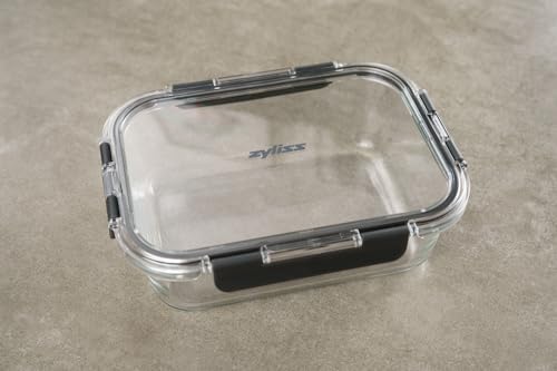 Zyliss E981066 1.5L Glass Container, Shatter Resistant Glass, Airtight Food Storage Box with Sealable Lid, Microwave Safe, BPA Free, Freezer Safe, Fridge Storage, Food Container, 23cm x 18cm x 7.5cm